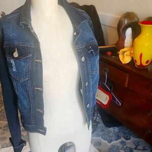 Chic Dark Blue Denim Jacket